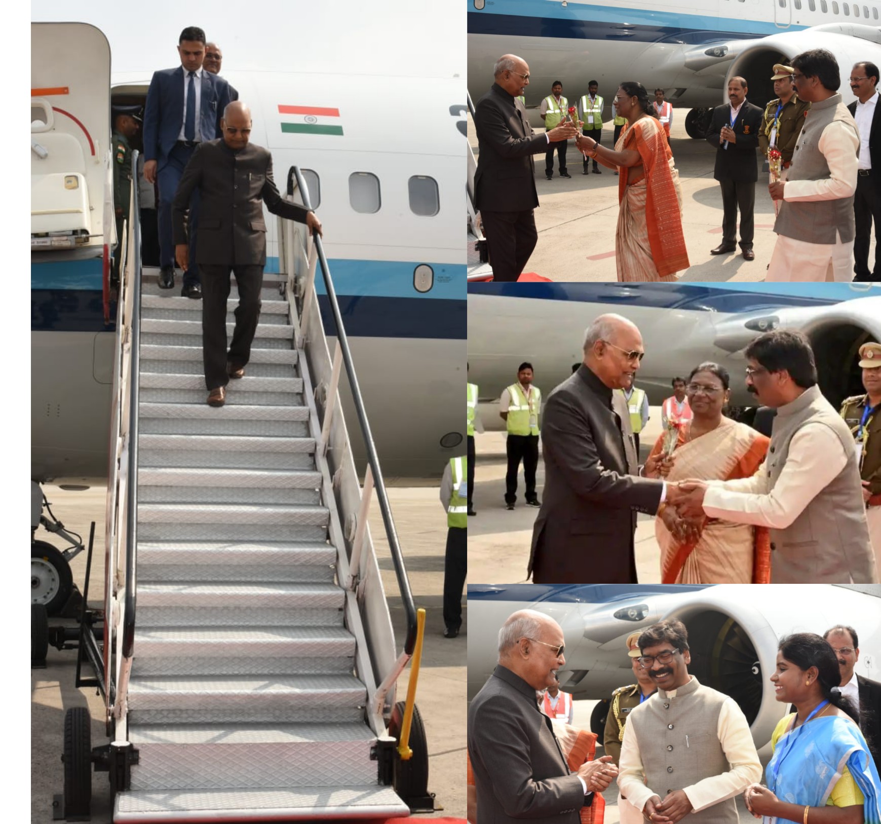 President reached ranchi on three day visit