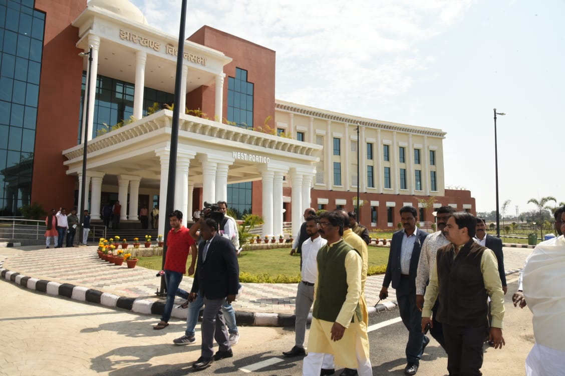 Cm Jharkhand hemant Soren inspected new vidhansabha Bhawan
