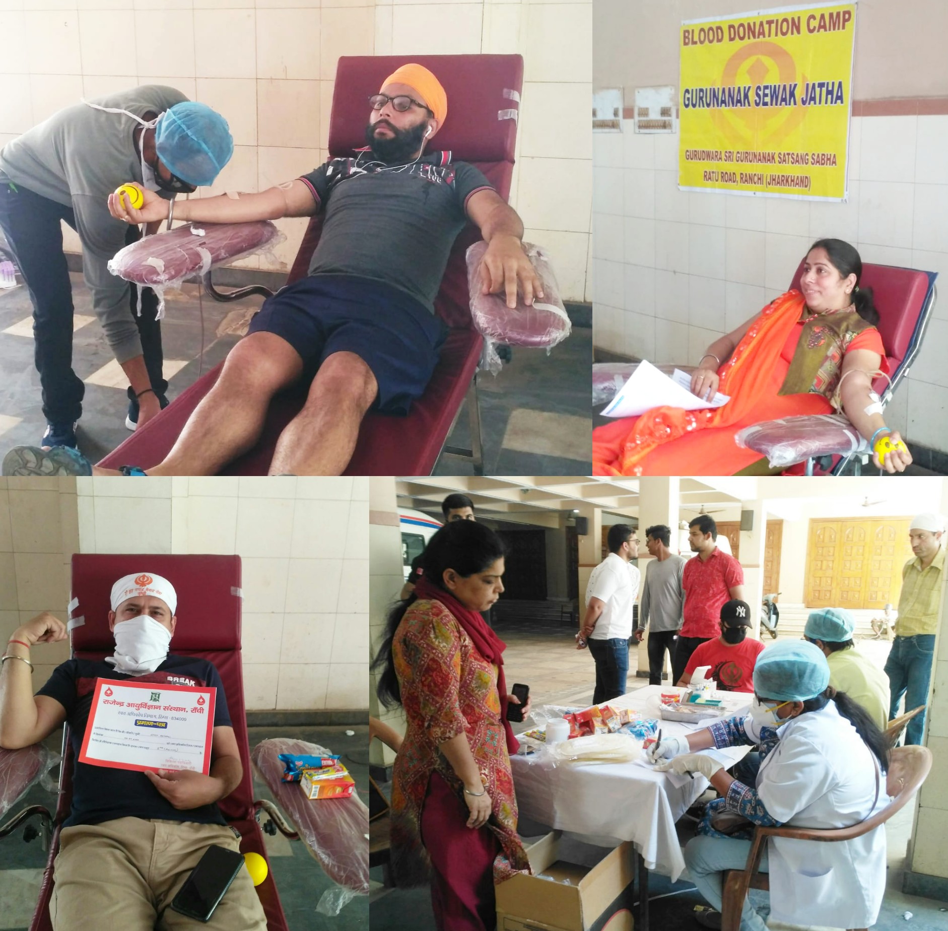 Blood donation camp by gurudwara sri guru nanak satsang sabha: 45 people donated their blood : camp will continue tomorrow also