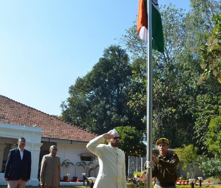 National flag hoisting by chief secretary, dr. D k tiwary