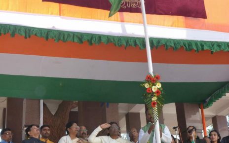 Flag hoisting by governor in shahid smarak