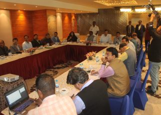 Review meeting by central minister arjun munda on central schemes.