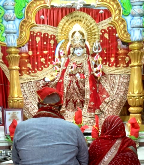 Navratri puja in sri radha Krishna mandir : first day