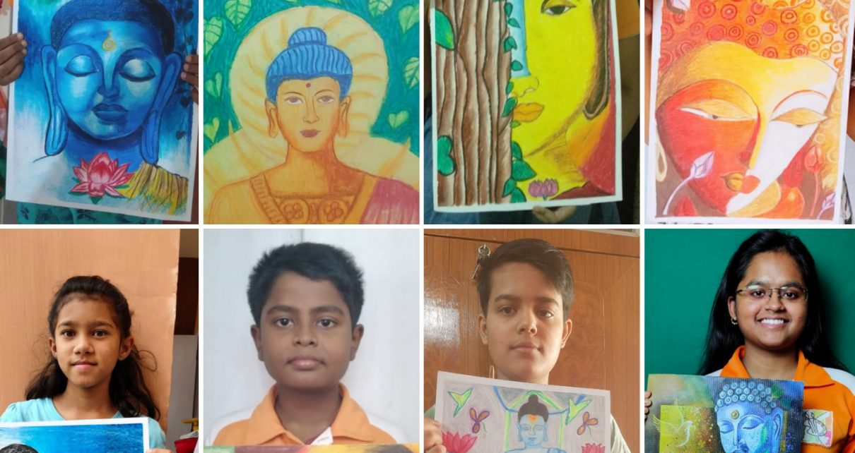 Painting competition by kalakriti school of arts on occassion of buddha purnima